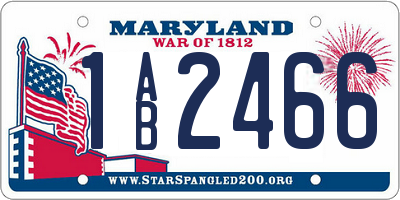 MD license plate 1AB2466