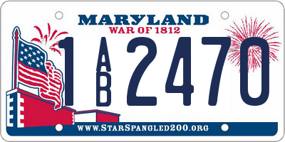 MD license plate 1AB2470