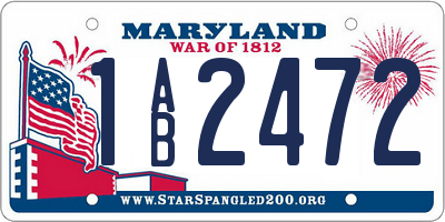MD license plate 1AB2472