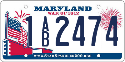 MD license plate 1AB2474