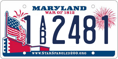 MD license plate 1AB2481