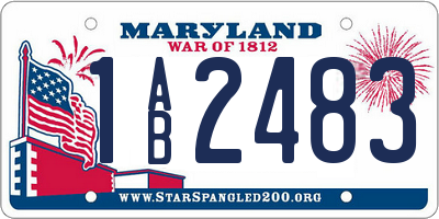 MD license plate 1AB2483