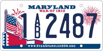 MD license plate 1AB2487