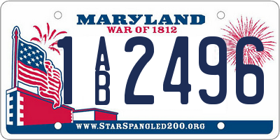 MD license plate 1AB2496