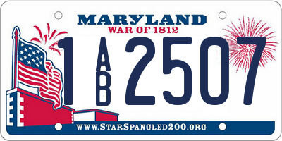 MD license plate 1AB2507