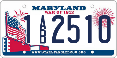 MD license plate 1AB2510