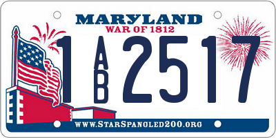 MD license plate 1AB2517