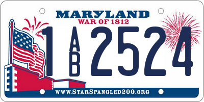 MD license plate 1AB2524