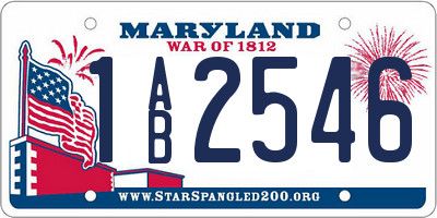 MD license plate 1AB2546