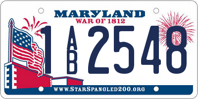 MD license plate 1AB2548