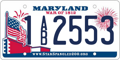 MD license plate 1AB2553