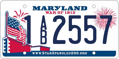 MD license plate 1AB2557