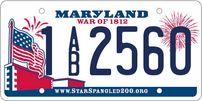 MD license plate 1AB2560