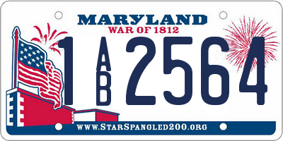 MD license plate 1AB2564