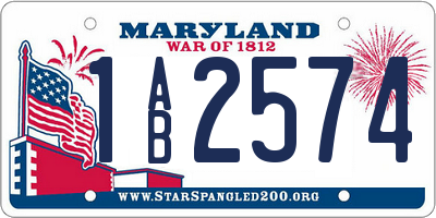 MD license plate 1AB2574