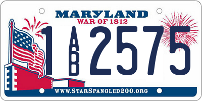 MD license plate 1AB2575