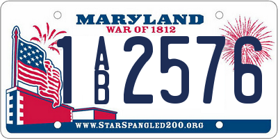 MD license plate 1AB2576
