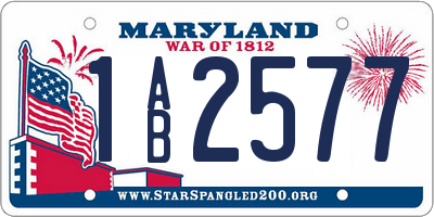 MD license plate 1AB2577
