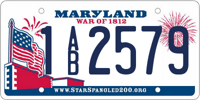 MD license plate 1AB2579