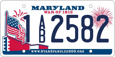 MD license plate 1AB2582