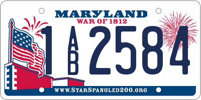 MD license plate 1AB2584