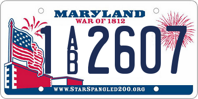 MD license plate 1AB2607