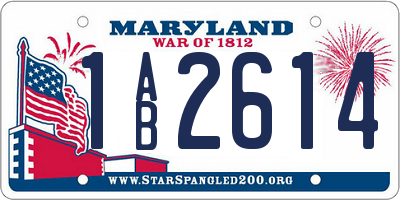 MD license plate 1AB2614