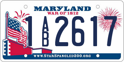 MD license plate 1AB2617