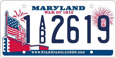 MD license plate 1AB2619