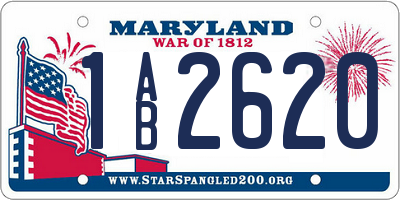 MD license plate 1AB2620