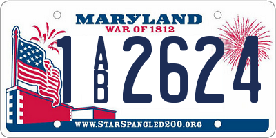 MD license plate 1AB2624