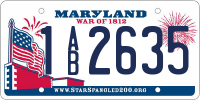 MD license plate 1AB2635