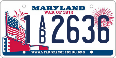 MD license plate 1AB2636