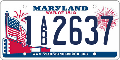 MD license plate 1AB2637