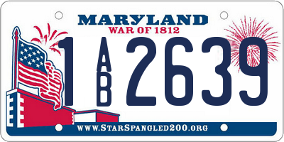 MD license plate 1AB2639