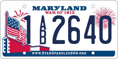 MD license plate 1AB2640