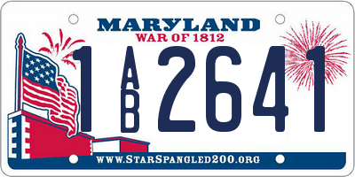 MD license plate 1AB2641