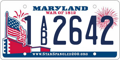 MD license plate 1AB2642