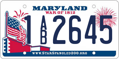 MD license plate 1AB2645