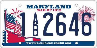 MD license plate 1AB2646