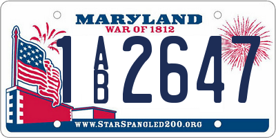 MD license plate 1AB2647