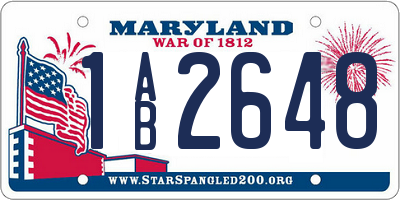 MD license plate 1AB2648