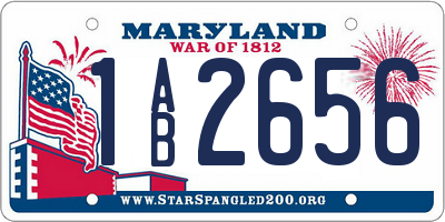 MD license plate 1AB2656