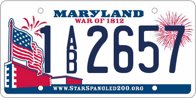 MD license plate 1AB2657