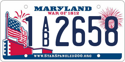 MD license plate 1AB2658