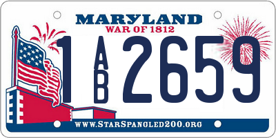 MD license plate 1AB2659