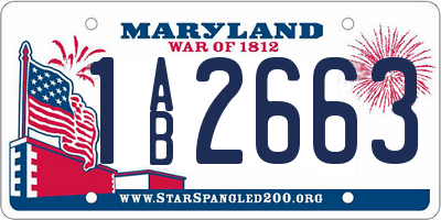 MD license plate 1AB2663