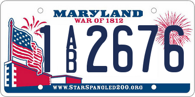 MD license plate 1AB2676