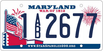 MD license plate 1AB2677