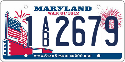 MD license plate 1AB2679